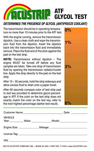 ACUSTRIP Antifreeze Contamination Detection Test Package of 10 Strips ...