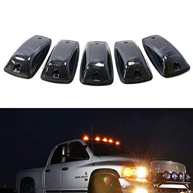 iJDMTOY Smoked Lens Amber LED Cab Roof Marker Running Lamps Compatible ...