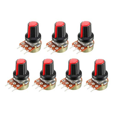 uxcell 7Pcs 50K Ohm Variable Resistors Single Turn Rotary Carbon Film ...