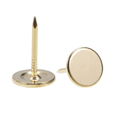Uxcell 18mmx50mm Flat Head Furniture Nails Gold Tone Upholstery Nails Tacks 80 Pack