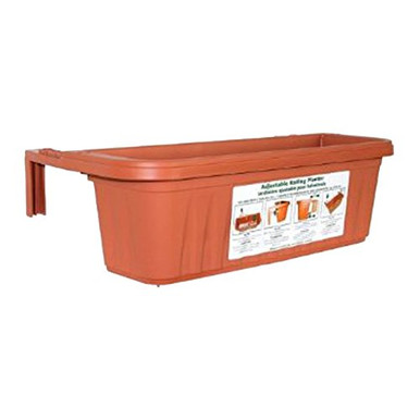 Apollo ADJ24TERRA Adjustable Deck Railing Planter 24 Inch Terra Cotta ...