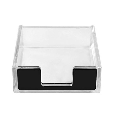 Buqoo Acrylic Sticky Notes Pad Holder Desk Organizer 3.5x3.3 Inch