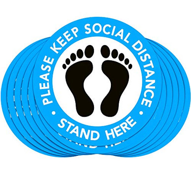Social Distance Inches 25 Pieces Social Distance Floor Decal Stickers 11 8 Inches Distance ...