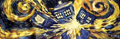 Doctor Who Exploding Tardis TV Show Poster (Van Gogh's Exploding Tardis ...