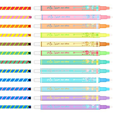 12 Pieces Color Changing Highlight Pen Highlighter Marker Dual Tip ...