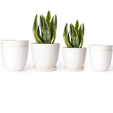 Mkono 5 5 and 6 5 Inch Plastic Planters Indoor Set of 6 Flower Plant ...