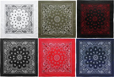 ARMYU 6 Pack Trainmen Paisley Jumbo Military Bandana Head Scarf Do rag ...