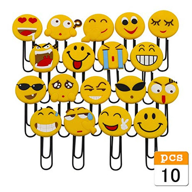 Cute Emoji Bookmarks, Funny Paperclip Bookmark, Novelty Emoticon Book ...