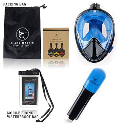 Upgraded 2020 Full Face Snorkel Mask Set Dry Top System Foldable 180 ...