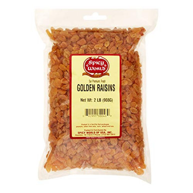 Golden Raisins 2 LB Bag Premium Large Seedless Dried Sultanas from ...
