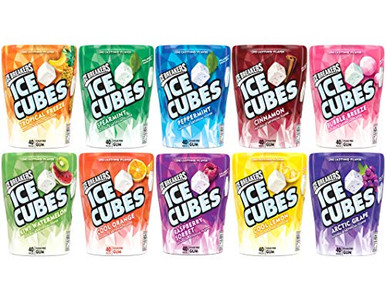 Ice Breakers Ice Cubes Gum 3 24 oz Bottle EA of Peppermint Cinnamon ...