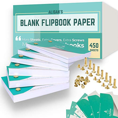 Blank Flip Book Paper with Holes 450 Sheets Animation Drawing Flipbook ...