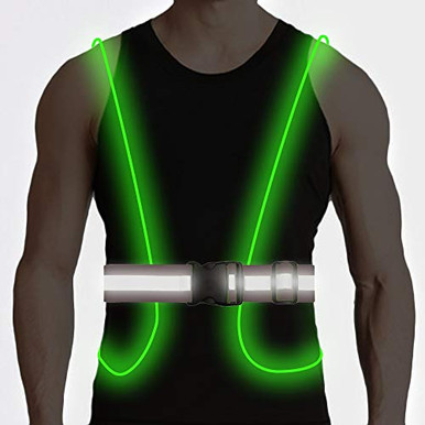 RICOVO LED Running Vest Illuminated Safety Vest with Lights 360 Visible ...