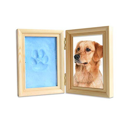 BLSMU Pet Memorial Picture Frame Dog Paw Print Keepsake with Clay for ...