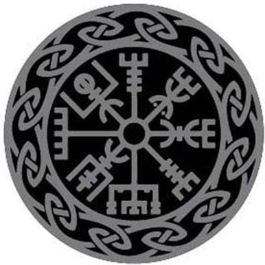 OTA STICKER Vegvisir Gray Viking Rune Odin Alphabet Eye Fear Powerful ...