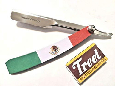 Reyna Razor Mexico Mexican Flag Straight Edge Barber Razor Folding Shaving Razor ...