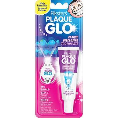 Piksters Plaque Glo Plaque Disclosing Toothpaste and torch system ...