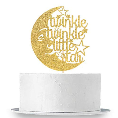 Twinkle Twinkle Little Star Cake Topper Gold Glitter Baby Shower Baby ...