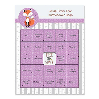 Big Dot of Happiness Miss Foxy Fox - Baby Shower Game Bingo Cards - 16 ...