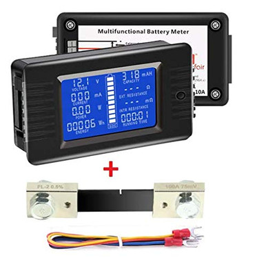Trailer Multimeter DC Multimeter Battery Monitor 0 100A Ammeter Voltmeter with LCD Display ...