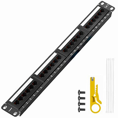 Yankok [Cat6 24 Port Patch Panel] Unshielded 19in.x1U Supports Cat5/5e ...