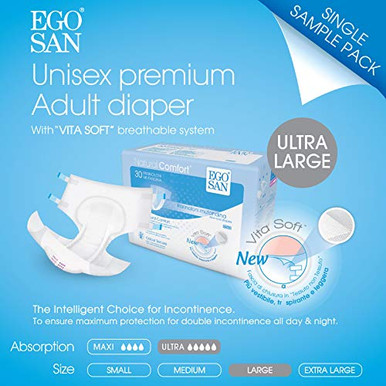 Egosan Ultra Incontinence Adult Diaper Brief Maximum Absorbency and