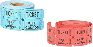 Two Color Raffle Tickets Double Roll of Raffle Tickets, 500CT (Colors May Vary) (2 Pack ...