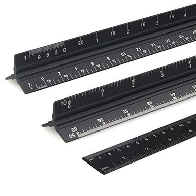 Scale Ruler Nxp 12 Inch Architect Scale Ruler and Standard Straight Ruler Set Imperial ...