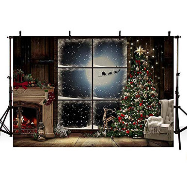 MEHOFOTO 7x5ft Kerstboom Sneeuwvlok Achtergrond – Glinsterende Winterfoto Achtergrond Voor Feestjes En Verjaardagen