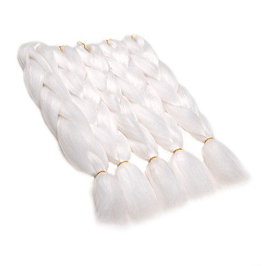 WIGENIUS 5 Pieces Jumbo Braid Hair Kanekalon Braiding Hair White ...