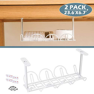 Under Desk Cable Management 2 Pack Cable Management Tray Wire Cable ...