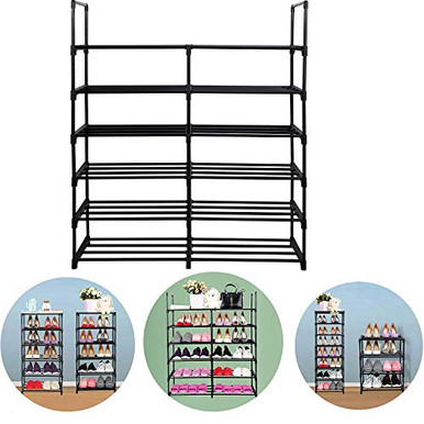 Shoe Rack-Double Row,Split into Two Narrow Shoe Rack-Tall Shoe Rack 8 ...