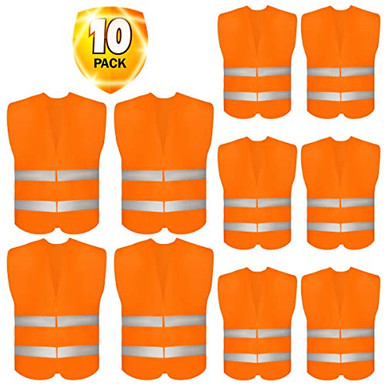 10 Pack High Visibility Safety Vest for Traffic Work Running Surveyor ...
