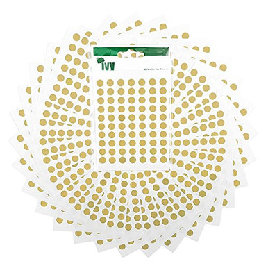 Gold Sticky Dot Labels Self-Adhesive Peel Write On Circle Stickers 1/4 ...