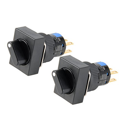 uxcell 2pcs Latching Rotary Selector Switch 16mm Mounting Dia DPDT ON ...