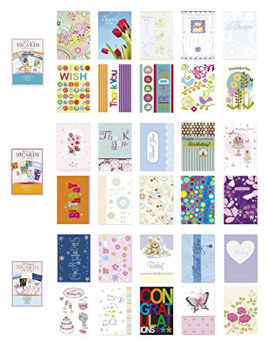 Assorted All Occasion Cards Box Set 30 Pack, Thinking of You, Blank ...