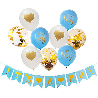Baby boy Shower Decorations Oh Boy Banner Blue Its a Boy Balloons ...