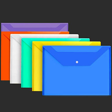 12 Pack Poly Envelpes Document Folder with Snap Button Plastic Envelope ...