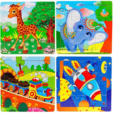 Wooden Jigsaw Puzzles Set for Kids Age 2-5 Year Old Animals Preschool ...