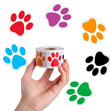 500pcs Colorful Dog Paw Print Stickers Waterproof Puppy Paw Labels ...