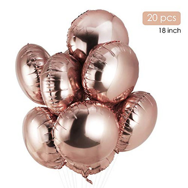 Rose Gold Round Foil Balloons 18 Inch Mylar Balloons Party Helium ...
