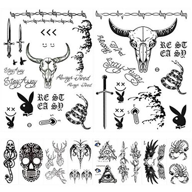 10 Sheets Post Malone Face Tattoo Set, Included Post Malone Tattoos and