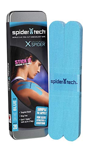 Spidertech X Spider Kinesiology Tape [Blue] Pack of 20, Reduce Pain and ...