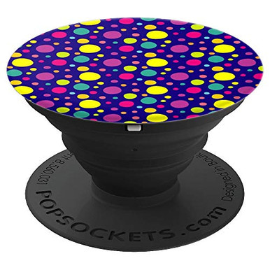 Popsockets Pattern Cute Pastel Polka Dots Pattern With Dark Background PopSockets Grip and ...