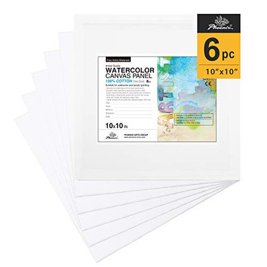 PHOENIX Watercolor Painting Canvas Panels - 10x10 Inch/6 Pack - Triple ...