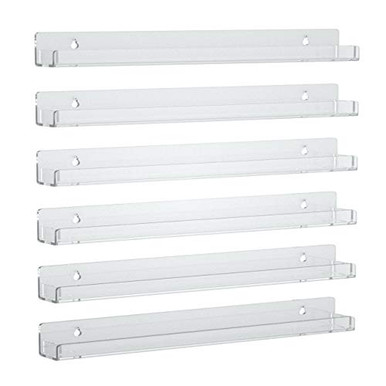 NIUBEE 24 Inches Nail Polish Rack Wall Mounted Shelf with Removable ...