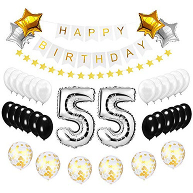 Best Happy to 55th Birthday Balloons Set - High Quality Birthday Theme ...