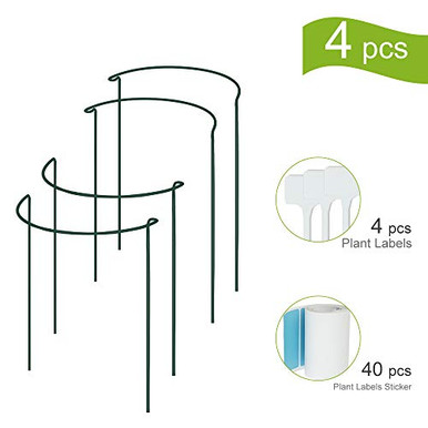 IPSXP Plant Support Stake, 4-Pack Half Round Metal Garden Plant ...