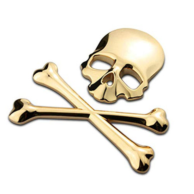 VOSAREA 3D Skull Metal Skeleton Crossbones Car Sticker Label Skull ...