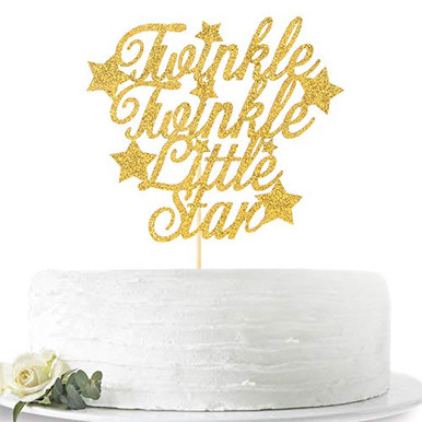 Gold Glitter Twinkle Twinkle Little Star Cake Topper, Baby Shower ...
